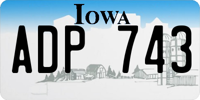 IA license plate ADP743