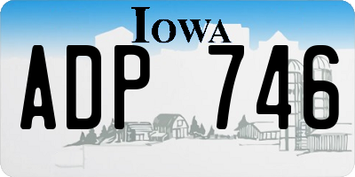 IA license plate ADP746