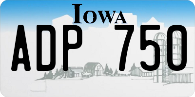 IA license plate ADP750