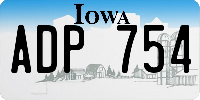 IA license plate ADP754
