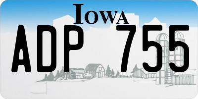 IA license plate ADP755