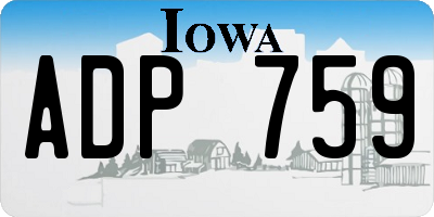 IA license plate ADP759