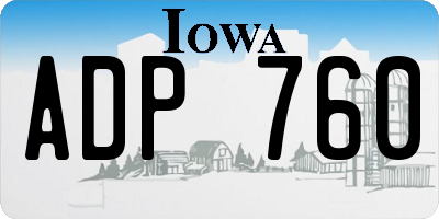 IA license plate ADP760