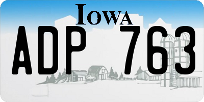 IA license plate ADP763