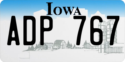 IA license plate ADP767