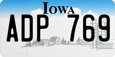 IA license plate ADP769