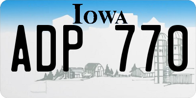 IA license plate ADP770