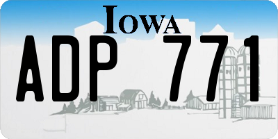 IA license plate ADP771