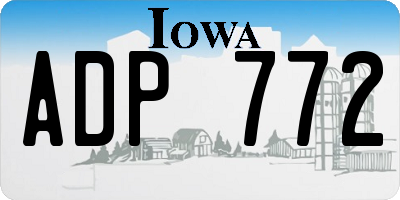 IA license plate ADP772