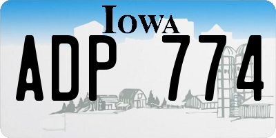 IA license plate ADP774