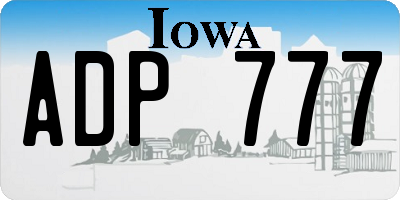IA license plate ADP777