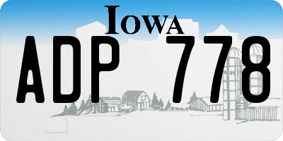 IA license plate ADP778