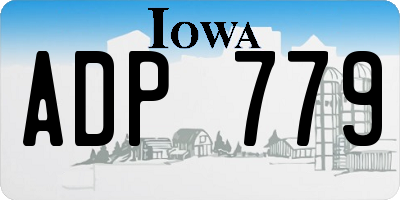IA license plate ADP779
