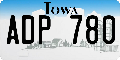 IA license plate ADP780