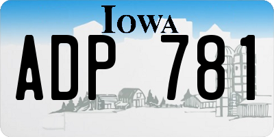IA license plate ADP781