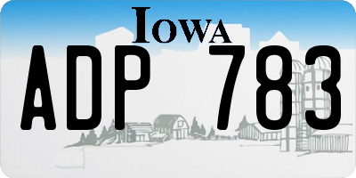 IA license plate ADP783