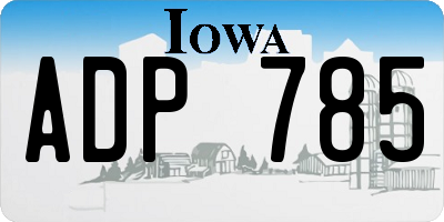 IA license plate ADP785