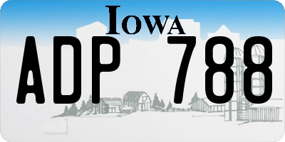 IA license plate ADP788