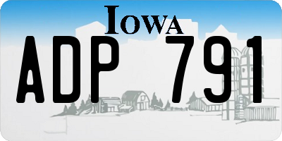 IA license plate ADP791