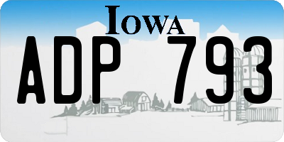 IA license plate ADP793