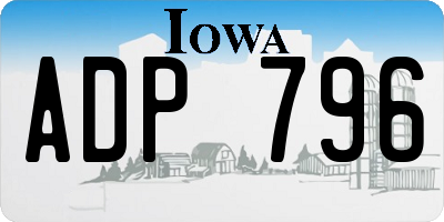 IA license plate ADP796