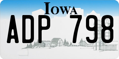 IA license plate ADP798