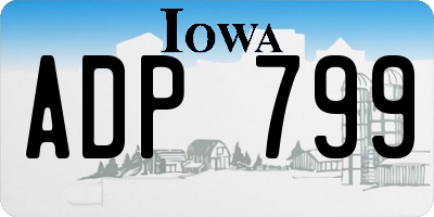 IA license plate ADP799