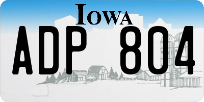 IA license plate ADP804