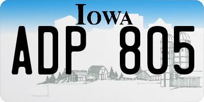 IA license plate ADP805