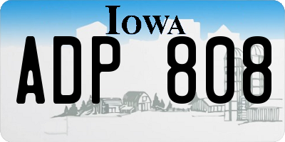 IA license plate ADP808