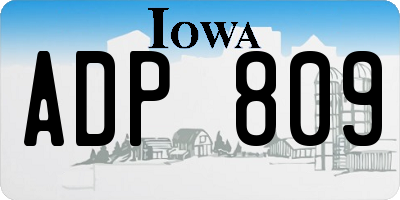 IA license plate ADP809