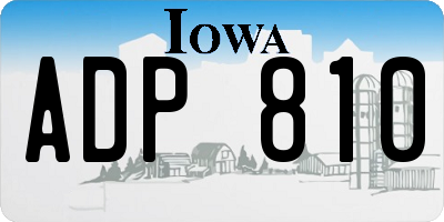 IA license plate ADP810