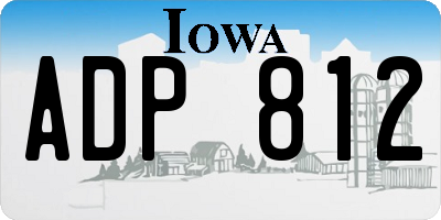 IA license plate ADP812