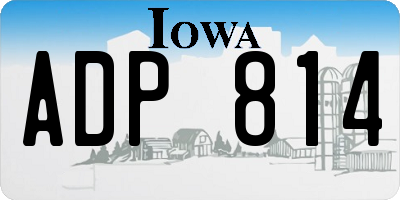 IA license plate ADP814
