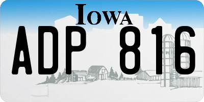 IA license plate ADP816