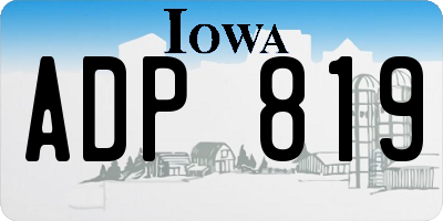 IA license plate ADP819