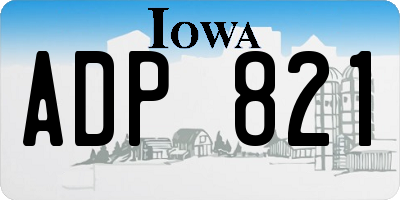 IA license plate ADP821