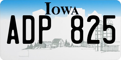 IA license plate ADP825