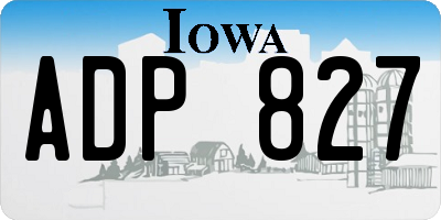 IA license plate ADP827
