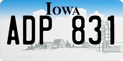 IA license plate ADP831