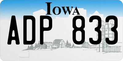 IA license plate ADP833