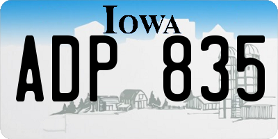 IA license plate ADP835