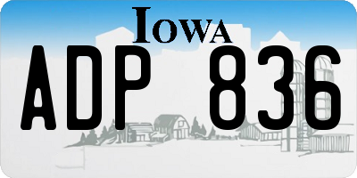 IA license plate ADP836