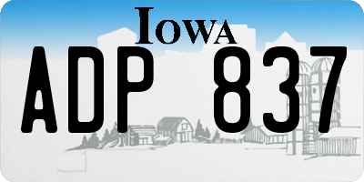 IA license plate ADP837