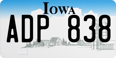 IA license plate ADP838