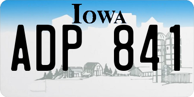 IA license plate ADP841