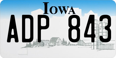 IA license plate ADP843