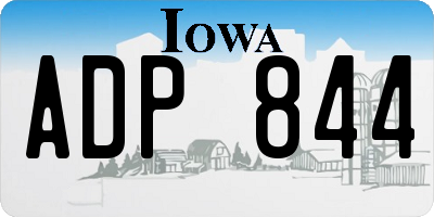IA license plate ADP844
