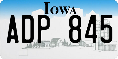 IA license plate ADP845