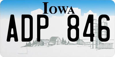 IA license plate ADP846